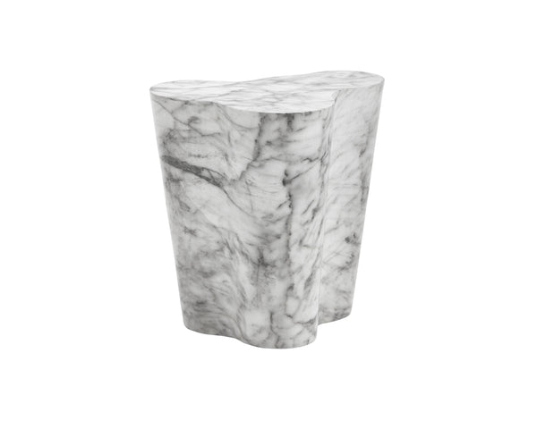 Sunpan Ava End Table - Contemporary Concrete Design with Unique Finish for Stylish Indoor or Outdoor Spaces Marble Look