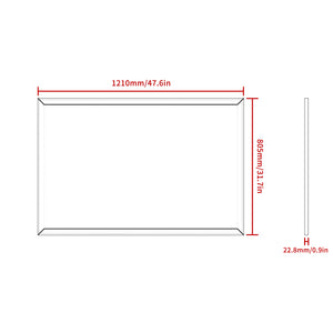 English Elm 48"x32" Oversized Modern Rectangle Bathroom Mirror with Slim Aluminum Frame, Safety Glass, Versatile Mounting Black W708P297670