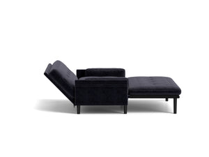 English Elm Grey 2 seater velvet sofa sleeper with metal frame, foam cushions, adjustable recline and compact design W570P195340