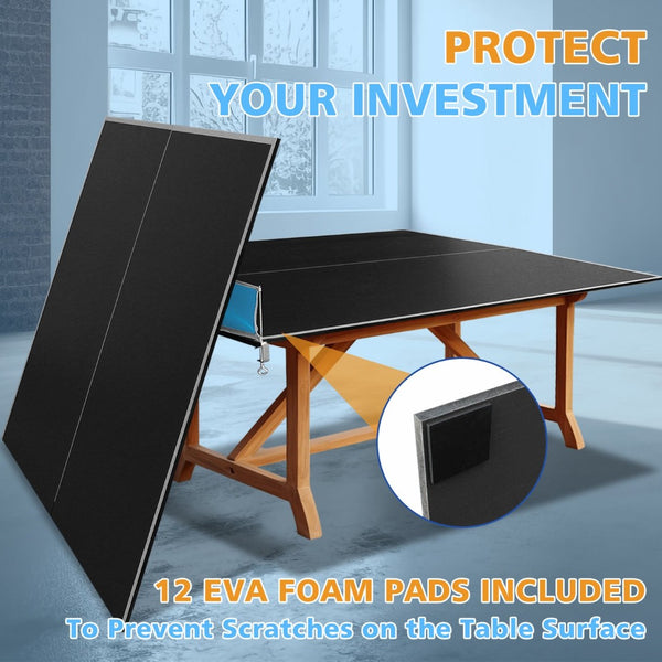 English Elm 8.5ft Regulation Ping Pong Conversion Top Foldable Mdf Surface for Game Rooms Black W1408P401726
