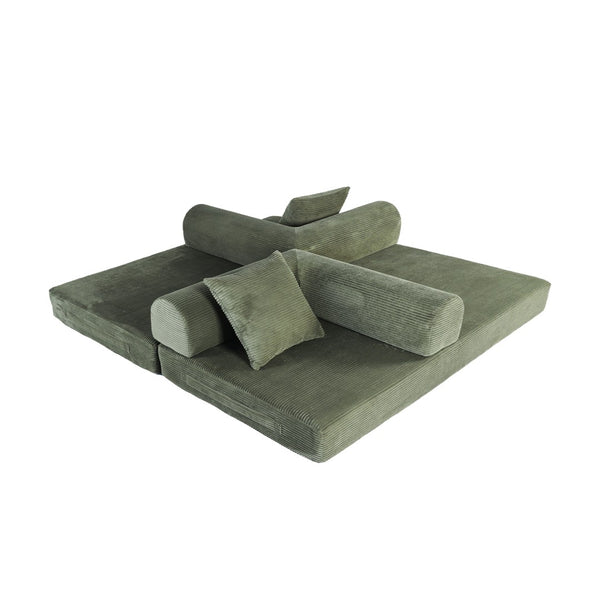 English Elm 2-in-1 Foldable Cloud Sofa Bed Plush Faux Fur Memory Foam Sleeper for Apartments W3422S00005