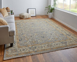 Feizy Rugs Corbitt Persian-inspired Hand Knotted Wool Rug - Elegant Low Pile Design For Timeless Spaces Gray,Gold Wool Cor0611fgrygldh50