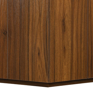 English Elm Christopher Knight Home® - Hexagonal Rustic Retro Wood Coffee Table with 2 Hidden Drawers, Textured Marble Tops, Oak Finish White+Walnut N770P309823W