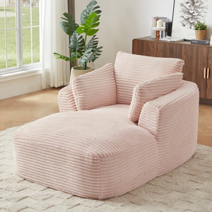 English Elm Oversized Corduroy Chaise Lounge Chair - Plush No-Assembly Sofa For Small Spaces, Modern Comfort W2339P323909-GIGA