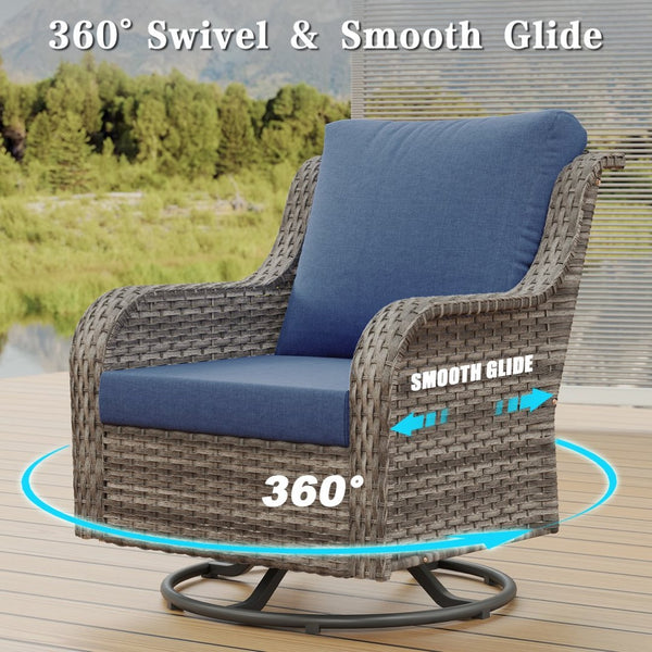 English Elm Jb Nine Piece Outdoor Patio Set Pe Wicker Modular Sofa Swivel Chairs and Side Tables W5382S00013