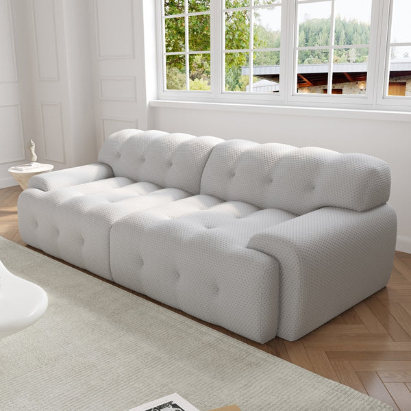 English Elm Bubble Sectional Sofa Comfort - 3D-Knitted Two-Seater Loveseat In Versatile Grey For Modern Spaces B341S00009