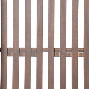 English Elm TOPMAX Acacia Wood Twin Porch Swing Bed Frame with High Back, 350lb Capacity & 118" Hemp Ropes Brown N717P265795D