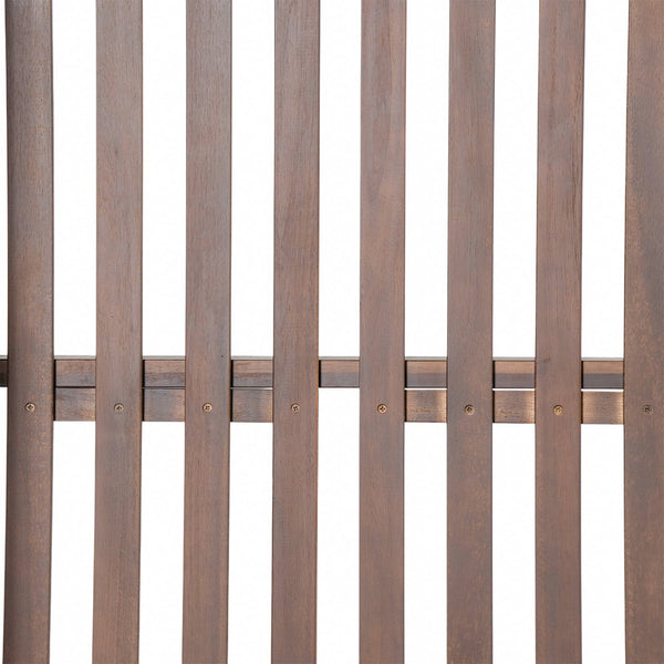 English Elm TOPMAX Acacia Wood Twin Porch Swing Bed Frame with High Back, 350lb Capacity & 118" Hemp Ropes Brown N717P265795D