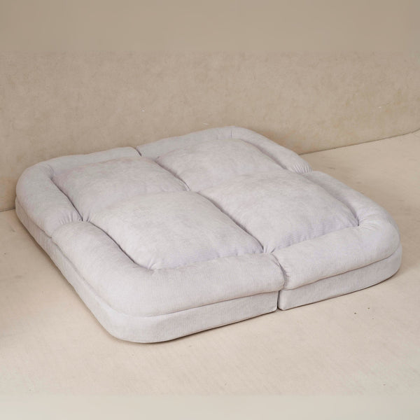 English Elm Convertible Fold-Out Double Sofa Bed with Thick Cushioning, Adjustable Backrest & Space-Saving Design White W244S00005