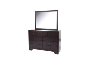 English Elm Modern Nine Drawer Wide Dresser Rubberwood Build Warm Brown Finish Bedroom Storage B011P448737
