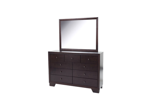 English Elm Modern Nine Drawer Wide Dresser Rubberwood Build Warm Brown Finish Bedroom Storage B011P448737