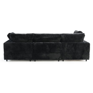 English Elm Cloud Plush Modular Couch L-Shaped 4-Seater with Ottoman, Washable Covers, Deep Seat Comfort B341S00006