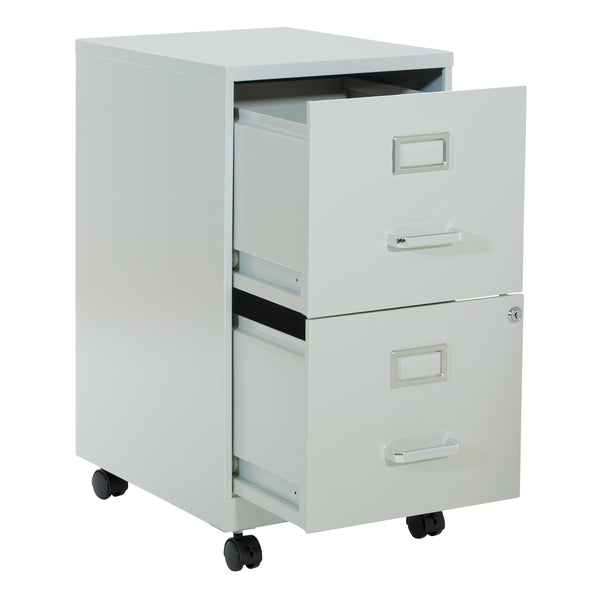 OSP Home Furnishings Metal File Cabinet Grey