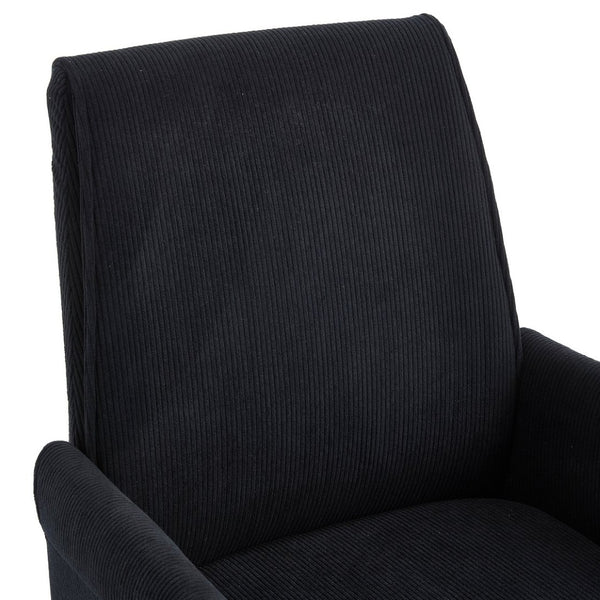 English Elm Mid-back Striped Fabric Office Chair with Gold Base Ergonomic Memory Foam Lumbar Black W2311P420441