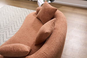 English Elm Ly-025s Chenille Curved Loveseat Compact Sofa with Spring Support for Small Spaces W2231P495049
