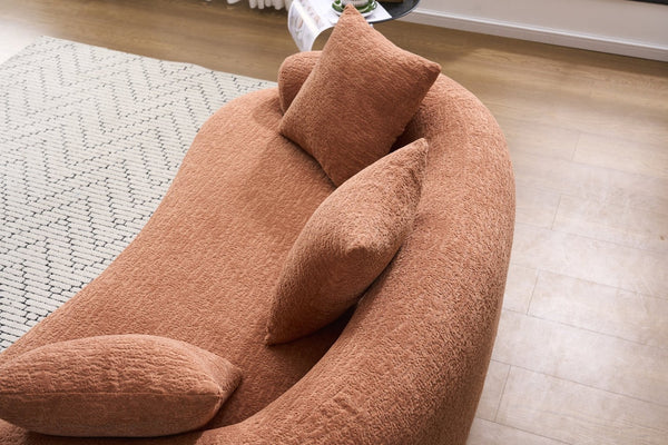 English Elm Ly-025s Chenille Curved Loveseat Compact Sofa with Spring Support for Small Spaces W2231P495049