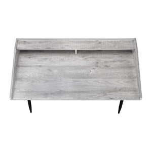 English Elm Computer Desk For Home Office - Modern Grey Laminate With Black Metal Frame & Smart Storage Solutions B2710P219827