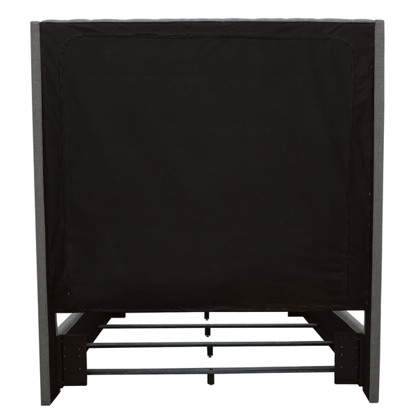 English Elm Copper Extra-Tall Tufted Panel Bed King — 72" Headboard, Grey or Cream Upholstery, Solid Birch Legs B062S00727