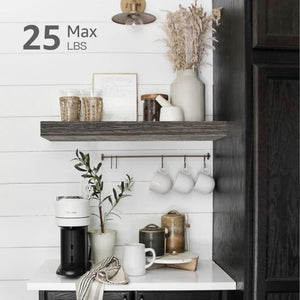 English Elm Bathroom Floating Shelves Matte Steel Set of 2 Farmhouse Wall Mounted Storage Grey W2181P474866