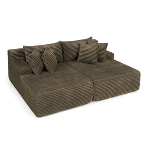 English Elm Two-Seater Lazy Lounge Chair - Plush Velvet Sofa For Relaxed Indoor Living, No Assembly Needed! W487S00379-GIGA