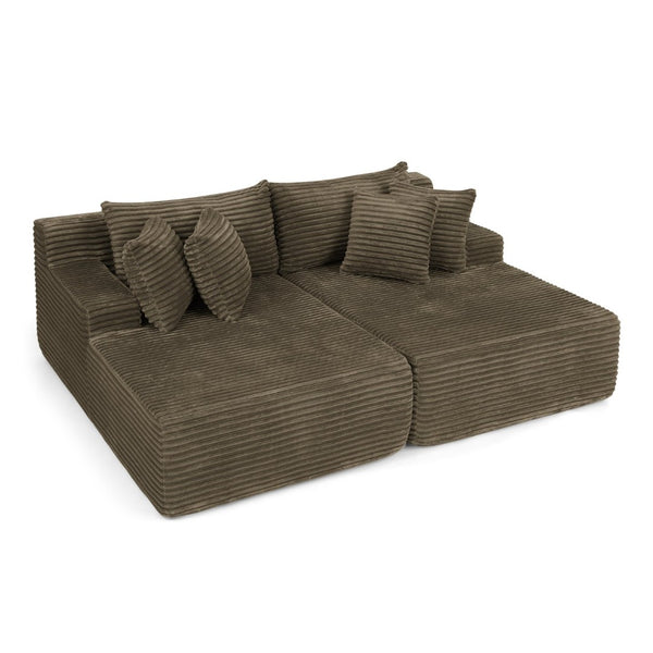 English Elm Two-Seater Lazy Lounge Chair - Plush Velvet Sofa For Relaxed Indoor Living, No Assembly Needed! W487S00379-GIGA