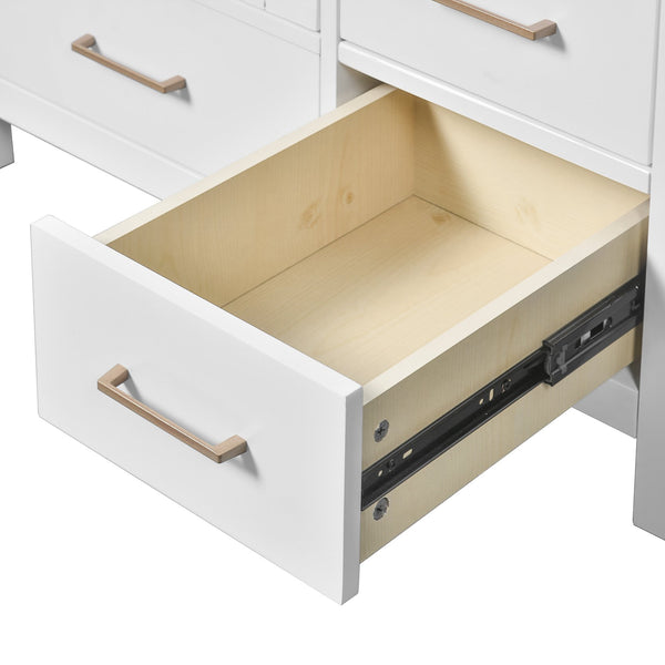 English Elm 30'' Bathroom Vanity With Ceramic Sink Combo - Elegant Freestanding Storage Cabinet & 4 Drawers N710P194420K