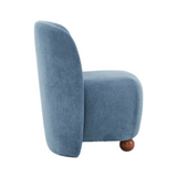 Christopher Knight Home® - Noble House - - Ultra-Soft Modern Low-Back Armless Accent Chair With Skin-Friendly Upholstery And Exquisite Round Pine Wood Feet, For Small Living Spaces, Living Room, Bedroom, Balcony, Office, Reading Nook, Blue