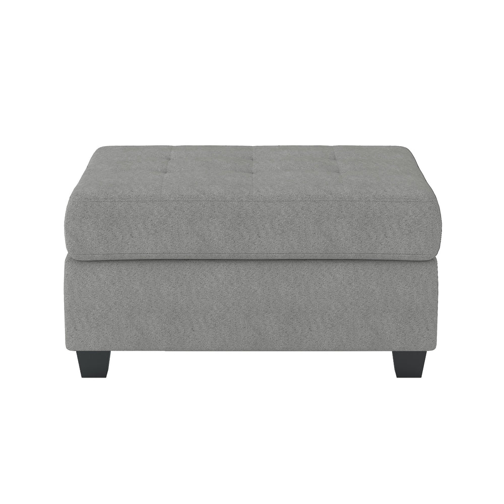 English Elm Modern Maston Gray Microfiber Storage Ottoman with Tufted Top, 33" x 24" Compact Seat & Hidden Bin B011P232146