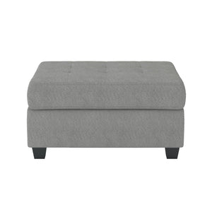 English Elm Modern Maston Gray Microfiber Storage Ottoman with Tufted Top, 33" x 24" Compact Seat & Hidden Bin B011P232146