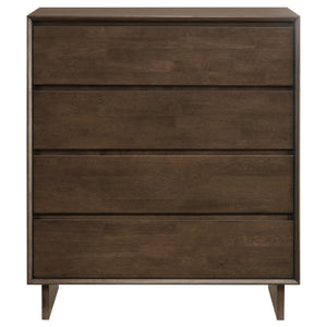 English Elm Hemlock Solid Wood 6-Drawer Dresser Cabinet with Sleek Fingertip Pulls and Spacious Organized Storage Dark Brown B062P378390