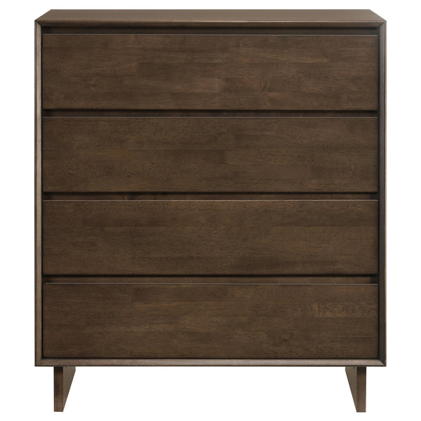 English Elm Hemlock Solid Wood 6-Drawer Dresser Cabinet with Sleek Fingertip Pulls and Spacious Organized Storage Dark Brown B062P378390