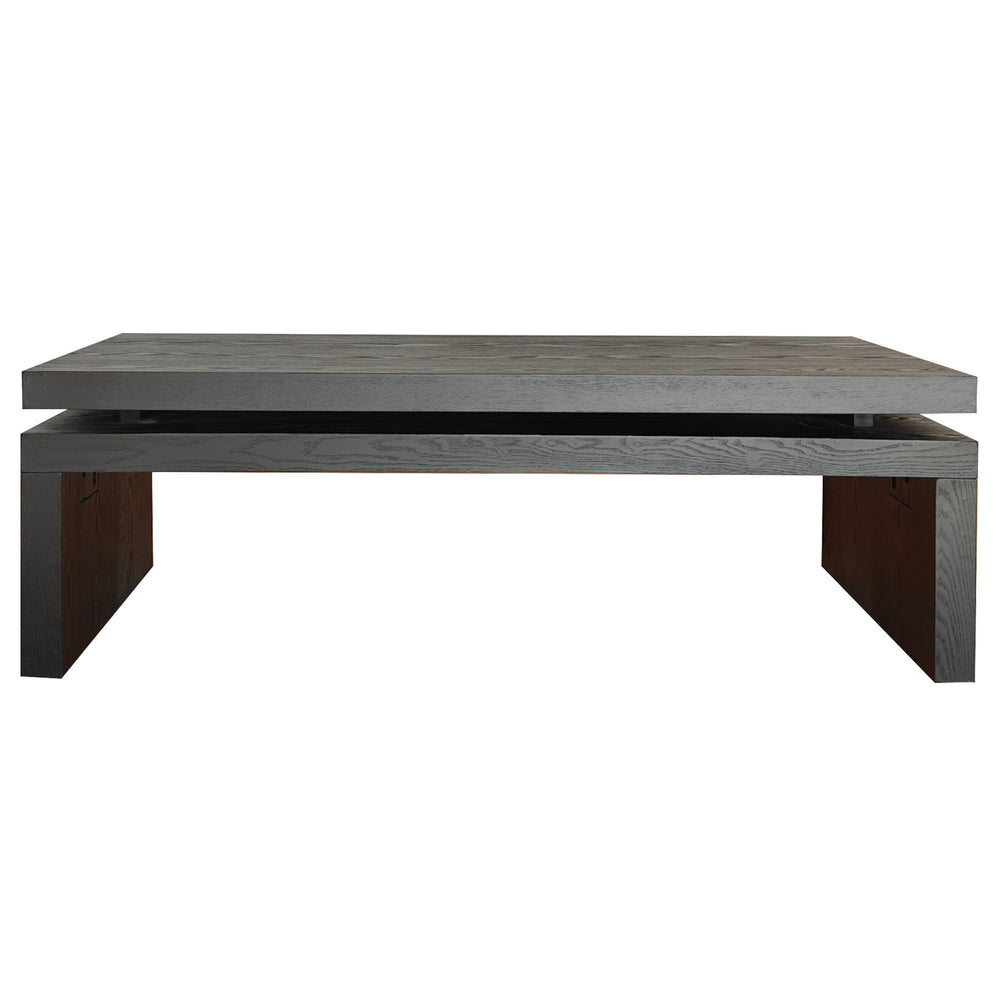English Elm Modern Black Wood Coffee Table – Stylish Floating Design For Contemporary Living Spaces, 47.6" L W2729P198990