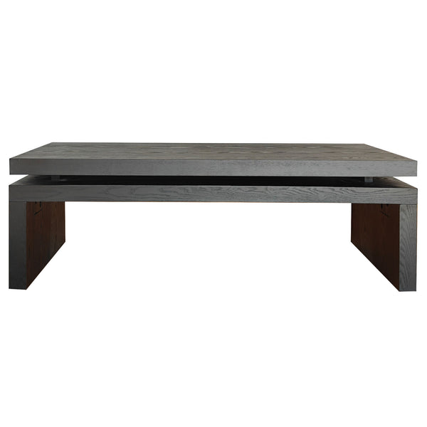 English Elm Modern Black Wood Coffee Table – Stylish Floating Design For Contemporary Living Spaces, 47.6" L W2729P198990