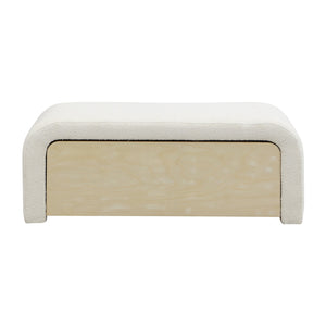 English Elm Christopher Knight Home® - Upholstered Ottoman With Storage Drawer - Chic Boucle Fabric, Solid Wood, Versatile Seating Solution N757P303234W