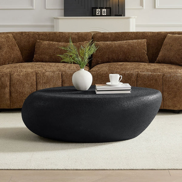 English Elm 43.31''fiberglass Organic Rock Shape Coffee Table Sculptural Matte Finish Living Room Accent W2582P427014