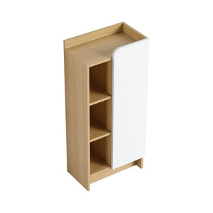 English Elm 16" Slim Wall Mounted Bathroom Cabinet Plywood Open Shelves Scandinavian Storage W3450P440622