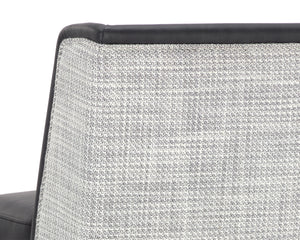 Sunpan Joplin Elegant Bar/Counter Stool with Luxurious Upholstery and Stylish Metal Frame for Modern Spaces Antique Brass, Cantina Black / Vera White Pepper