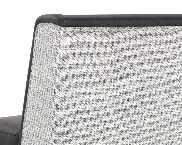 Sunpan Joplin Elegant Bar/Counter Stool with Luxurious Upholstery and Stylish Metal Frame for Modern Spaces Antique Brass, Cantina Black / Vera White Pepper