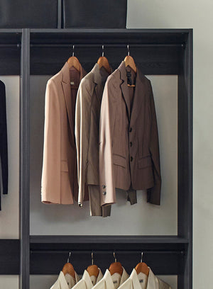 English Elm Monica Grey Walk-in Closet System — Eco E0 Wood & Metal, Water/Heat Resistant, Thick Edgebanding Durable Organizer (79x19x3) B040S00076
