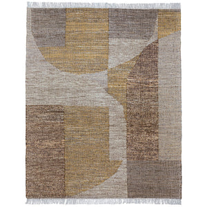 English Elm Marlatt 8x10 Area Rug - Handwoven Jute Blend, Natural Gold Kilim Pattern, Durable Eco-Friendly Fiber B136P188391