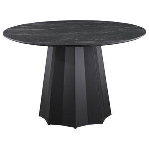 English Elm Maxine Brown Square Counter Dining Set with Mindi Veneer Table and Upholstered Chairs B062S01449