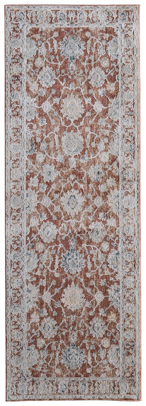 Feizy Rugs Pasha Collection Vibrant Floral Low Pile Rug – Stain-resistant, Soft, And Perfect For High-traffic Areas Red,Ivory,Blue Polyester Pas39m7fterivyi02