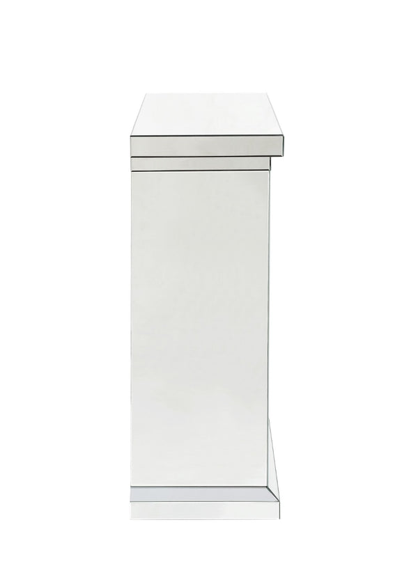 English Elm Noralie Glam Electric Fireplace with Mirrored Frame and Faux Diamond Accent Inlay B2726P445771