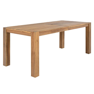 English Elm Trexm Acacia Wood Outdoor Dining Set Seats Six with Umbrella Hole Rustic Patio Beige,Light Teak TM000019AAD
