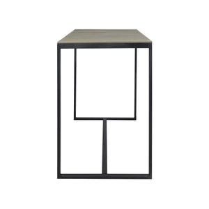 English Elm Christopher Knight Home® - EZRA Outdoor Industrial Acacia Wood Bar Table with Teak Finish and Iron Frame for Stylish Patios Grey+Black 70261.00GRY