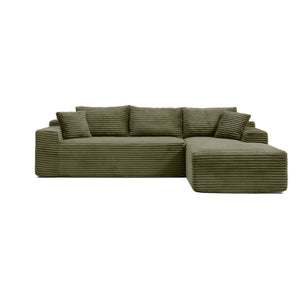English Elm 105'' Modular Cloud Sectional Sofa Deep Seat Corduroy Upholstered L-shape Living Room W1117S00330