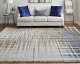 Feizy Rugs Clio Abstract Expressionist Area Rug – Luxurious High-low Pile Design For Modern Interiors Blue,Orange,Gray Polypropylene Clo39k4fnvygryf01