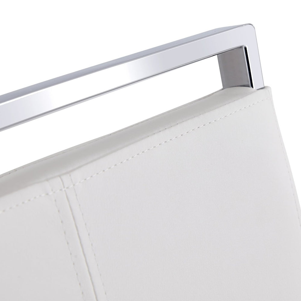 English Elm Table Modern Marble Pattern Dining Set - 71"X35.4" Glass Table With 6 Elegant White Pu Chairs W1151S02114-GIGA