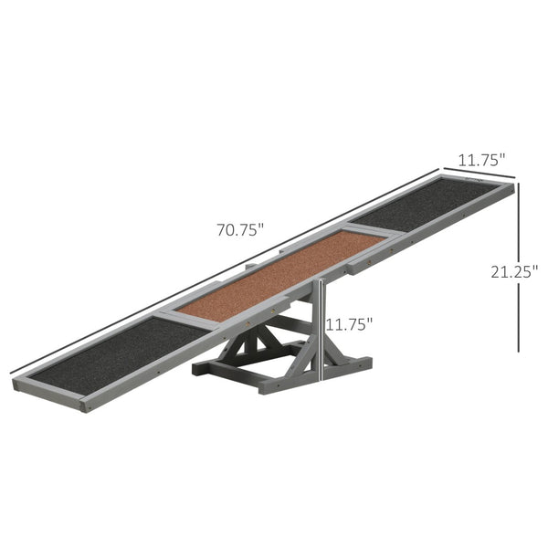 English Elm Dog Agility Training Seesaw Solid Fir Wood Anti-slip Plank for Backyard Courses T3971P435571