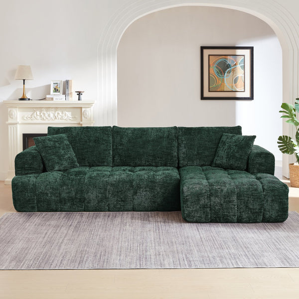 English Elm Chenille L-Shape Oversized Sofa - Plush Minimalist Sectional Couch For Living Room, No Assembly Needed! W2339S00081